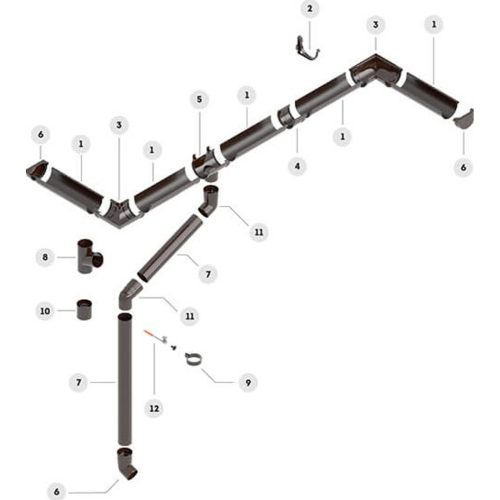 Лексон скоба за пвц водосточна тръба ф80 кафява  ф80/