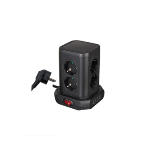 Разклонител "Кула' 'с 8 гнезда 4USB,5V ключ и кабел 1.4M/KN41091