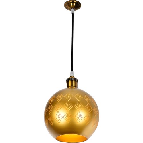 Висящо осветително тяло GAUSS GS-619834 – сферичен златен абажур, 1×E27, Ø21 × 19 см