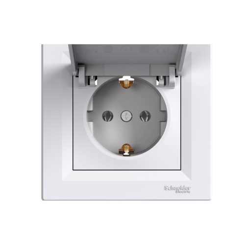 КОНТАКТ ШУКО Д3 КАПАК IP44 ASFORA БЯЛ SCH EPH3100321 /75%/