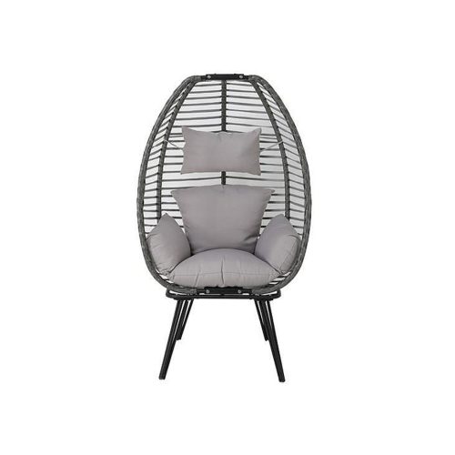 Стол градинск тип яйце с възглавнца. Господинови 52667 86х74х152 сив