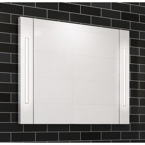 Шкаф За Баня Горен Ред Огледален Бела Pvc С 2 Led Ленти 800/650