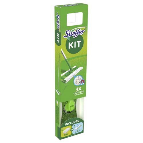 Дръжка за под+8 сухи+3 мокри кърпи Немско качество Swiffer Kit