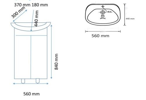 Мебели за баня База С Умивалник Forma Vita Perla от PVC