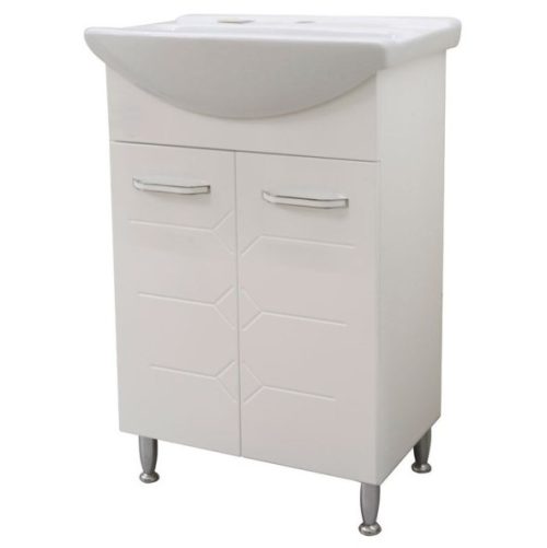 Долен шкаф за баня Makena Илона с мивка, Бял, 55 см