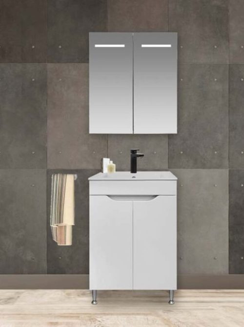 Долен шкаф за баня Клара с умивалник 55cm, бял Makena