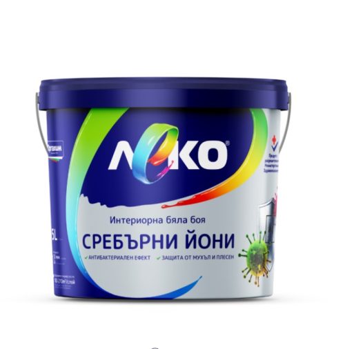 Интериорна боя латекс със сребърни йони Леко - 3л, бял Оргахим