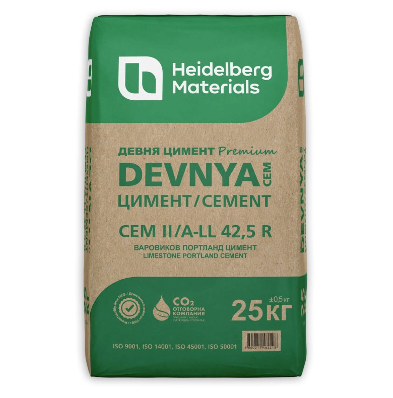0000027698.jpg Цимент Портланд PREMIUM CEM II/A-LL42.5 R 25кг Девня