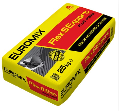 Лепило За Плочки С Фибри 25кг Евромикс Флекс S Експорт -с2те Сиво