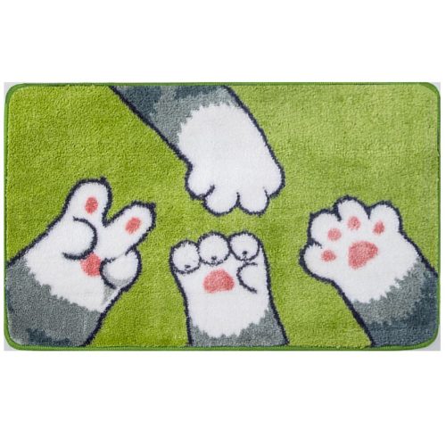 Килимче За Баня Микрофибър Лапи Зелено 40х60 / 2711213