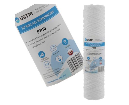 Kасета за филтриране на вода UST-M 10" с точност на филтриране от 10 микрона, USTM