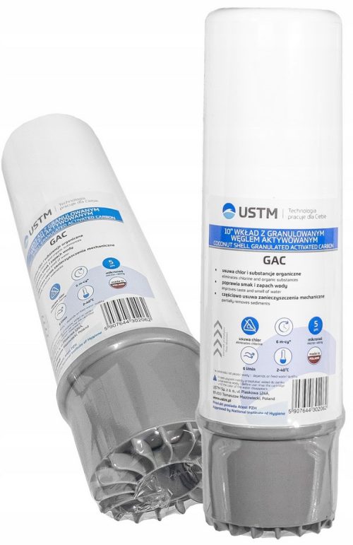 Филтърна касета за вода 10'' с активен въглен, гранулиран въглен GAC USTM