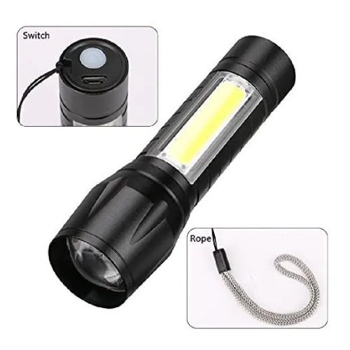 Фенер BL-912, презареждаема батерия, черен