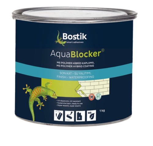 Силно еластична течна хидроизолация Bostik Aqua Blocker 1 кг, светло сива