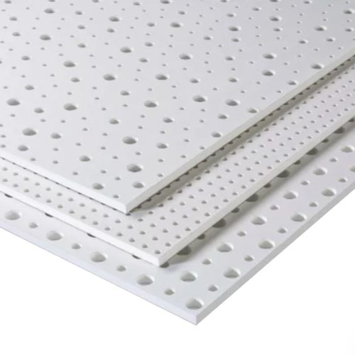 Гипсокартонена плоскост акустична KNAUF Cleaneo Akustik (перфорация SQ 12/25, черен воал), 12.5 мм (1200×2000 мм) – 2.40 m² / ~31.2 кг (~13.0 kg/m²)