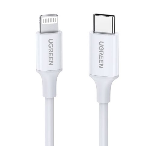 Кабел UGREEN US171, USB-C към Lightning, MFI, 1m, Бял