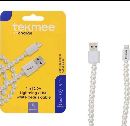 Tekmee 1m Usb Lightning White Pearls-40430308