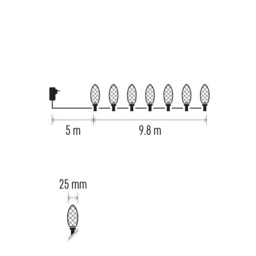 Коледни Led Лампички Шишарки D5zm01 Многоцветни 50бр 9,8м