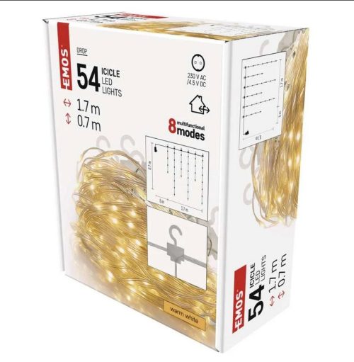 LED коледни лампички D3CW01 – 1.7 м x 0.7 м, 54 LED диода