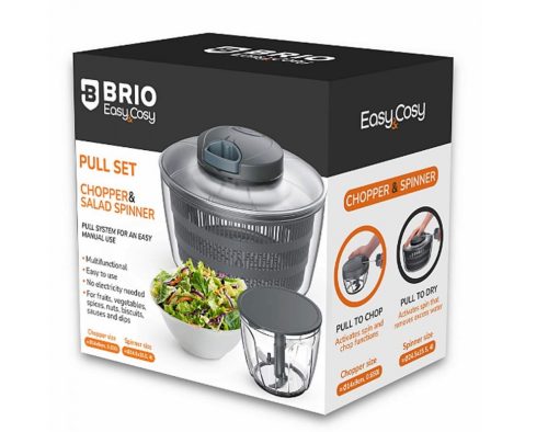 Уред 2в1, центрофуга за салата и ръчен чопър, Easy & Cosy, Brio