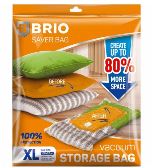Вакумна торба за дрехи, 100 х 67 см, XL, Brio
