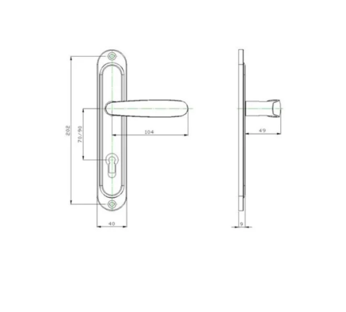 Секретна дръжка Силистра 90 сатен SONICO