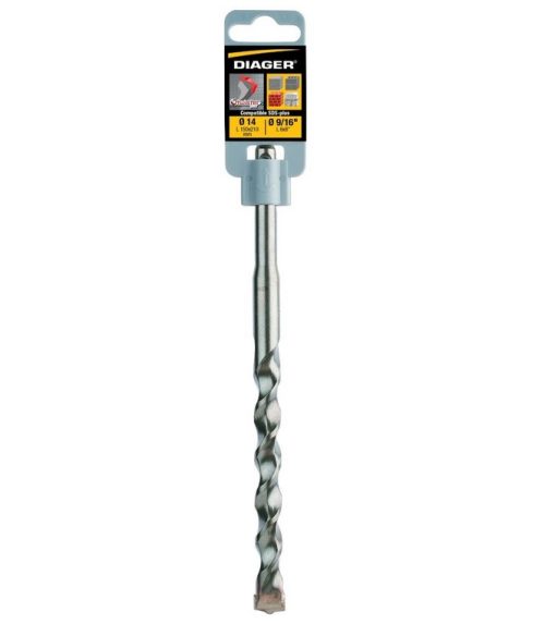 вредло за бетон SDS+ TWISTER 10×200×260 мм, 2 режещи ръба – Diager/5614084