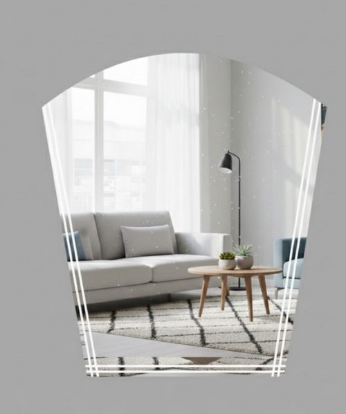 Огледало за баня Inter Ceramic ICM R42, Ø60 см, с фасет и планки за монтаж