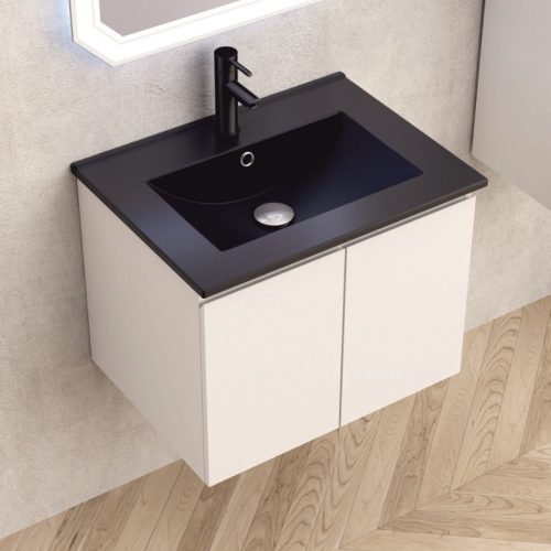 Мебел за баня ICP 6045 с мивка ICC 5953B-2, черен мат