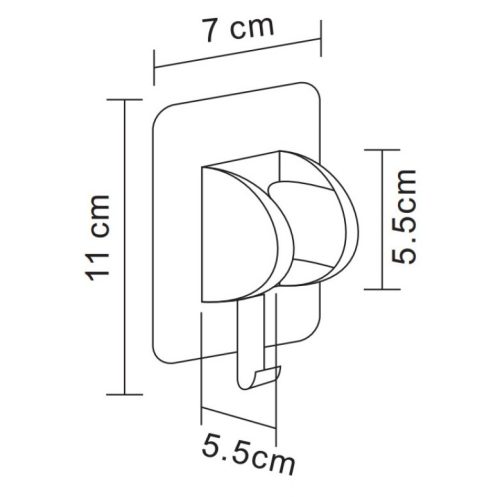 ABS държач за подвижен душ INTER CERAMIC, черен мат – 3011MB