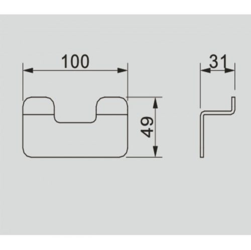Двойна закачалка за баня ELINOR ICA 5553-2 Inter Ceramic , хром мат, неръждаема стомана 304