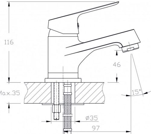 Смесител Стоящ За Умивалник Inter Ceramic Linni ICF 1452152
