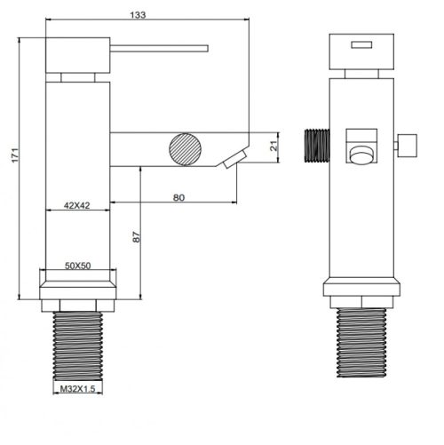 Смесител Стоящ За Умивалник Inter Ceramic Quarto ICF 148906