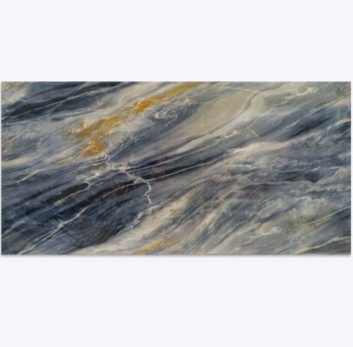 Самозалепващ панел 60х30см мрамор, синьо и златно