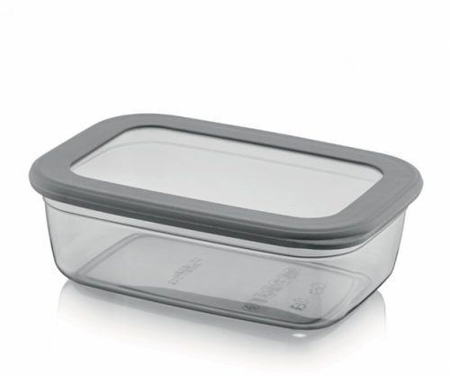 Правоъгълна пластмасова кутия със силиконов капак 1,2 л, антрацит – Horecano HOME014847