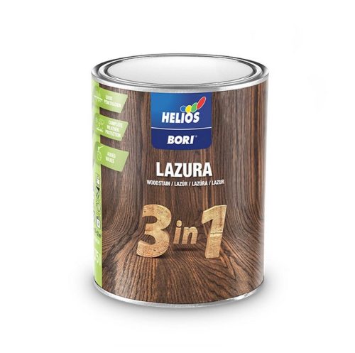 Лазура за дърво HELIOS BORI 3в1 тънкослойна  № 11, цвят дъб, 0.75 л NEW DH-40431072