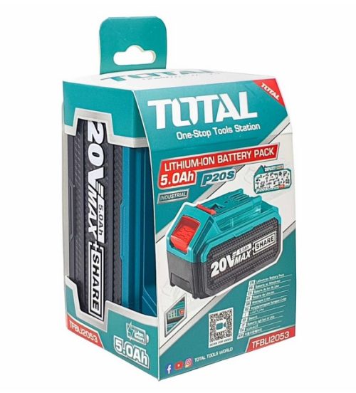 Акумулаторна батерия TOTAL TFBLI2053 Industrial , Li-Ion, 20 V, 5.0 Ah