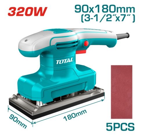 Виброшлайф TOTAL TF1301836 INDUSTRIAL, 90 х 180 мм, 320 W