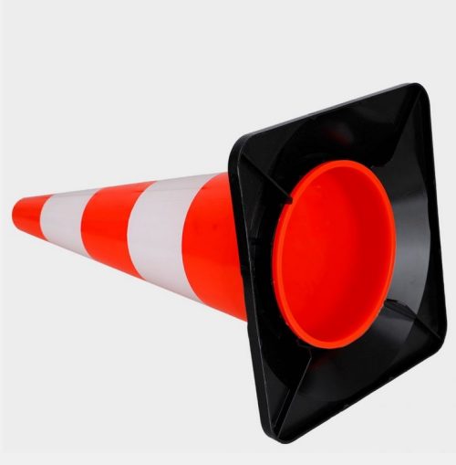 Конус от PVC с основа сигнално оранжево - 50 см.