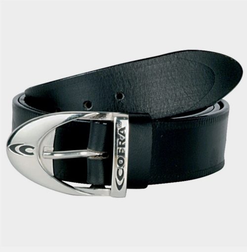 Безшевен колан от естествена кожа STREET BLACK 135 см ширина 4 см 40706034