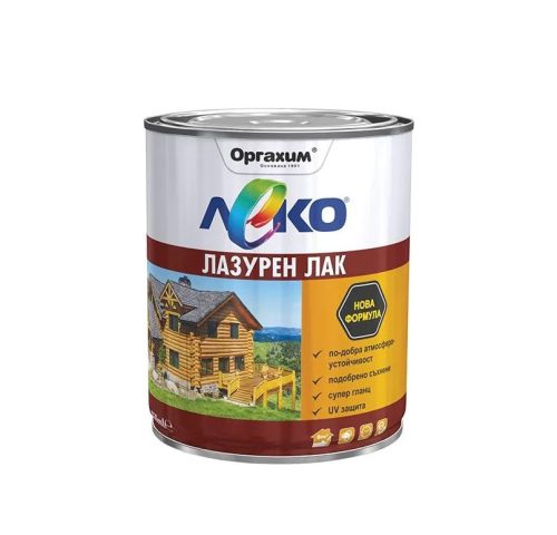 Лазурен лак 0,650 л. Леко, Оргахим, цвят Тик