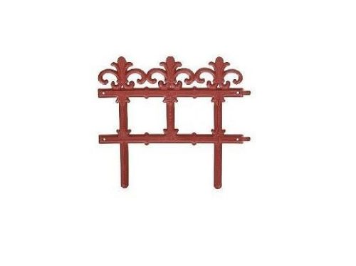 Градинска ограда 10×35 см, височина 34 см, цвят средна керемида, модел 7650