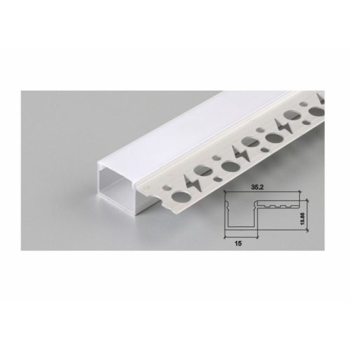 Алуминиев профил за вграждане – ъглов, мат, 2 м