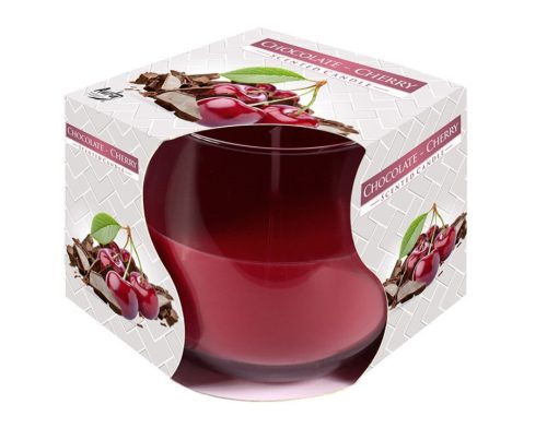 Ароматизирана свещ в чаша, ø8 x 7 cm - шоколад/череша