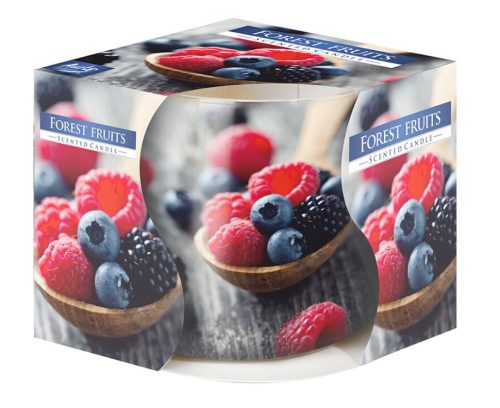 Ароматизирана свещ в украсена чаша, ø8 x 7 cm - горски плод