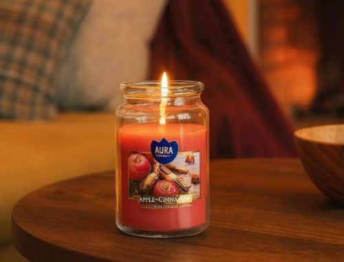 Ароматна свещ в буркан - 14 cm, ябълка и канела SND99-87