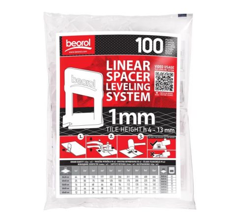 Фиксатор за нивелиране на плочки Beorol 1 мм, модел NS1-100