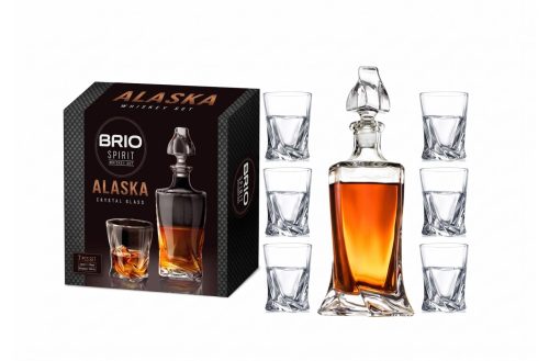 Комплект гарафа и 6 чаши за уиски Brio Spirit-Cet Alaska 700 мл / 300 мл