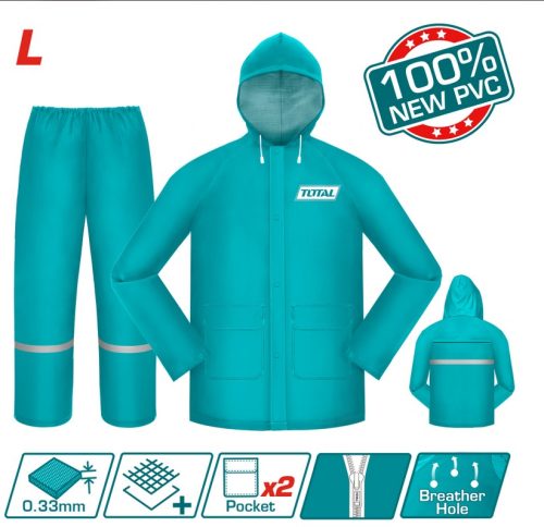 Дъждобран TOTAL INDUSTRIAL, зелен, 2 части