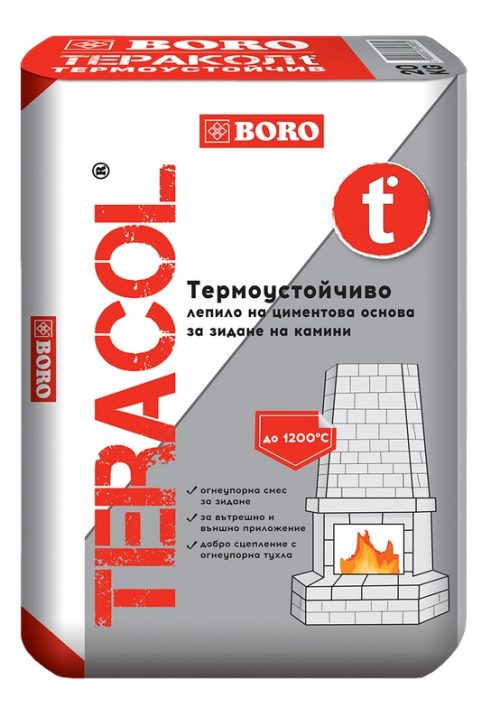 Огнеупорно лепило за камини Теракол T° -20кг